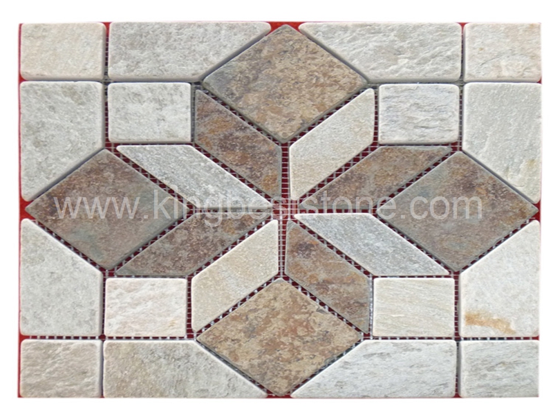 White Slate Diamond Pattern Tiles